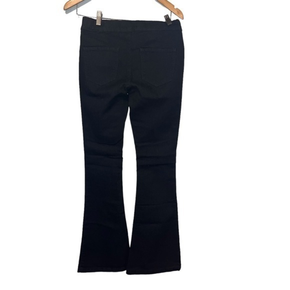 Forever 21 Black Flare Jeans High Rise Pull On Bell Bottom Denim US 26 #279